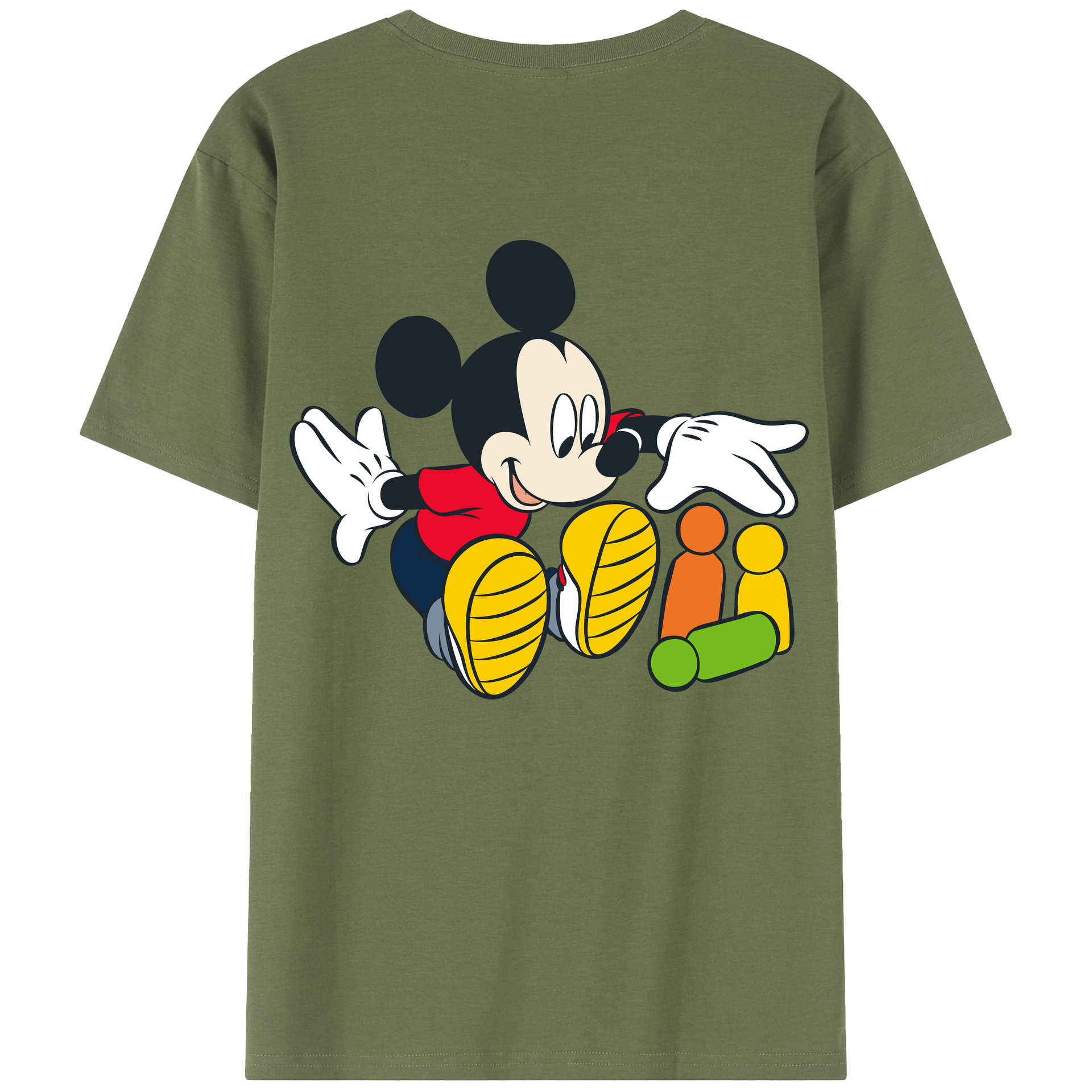 （画像用） ミッキーマウス Mickey Mouse 綿100％半袖Tシャツ（背面プリント）